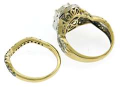 Amazing Cluster Diamond Ring w Matching Band