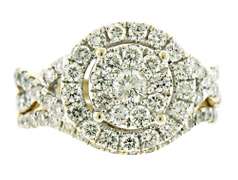Amazing Cluster Diamond Ring w Matching Band
