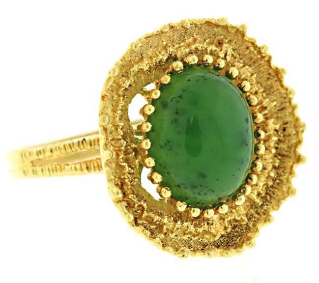 Gorgeous Natural Green Jade Ring