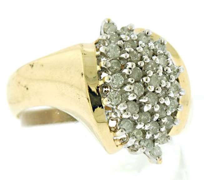 Cluster Diamond Waterfall Ring