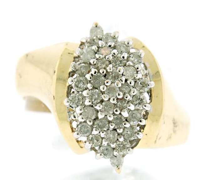 Cluster Diamond Waterfall Ring