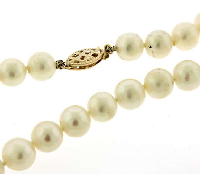 Elegant 14kt YG White Fresh Water Pearl Necklace