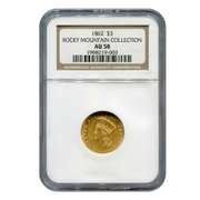 US Gold $3 1862 AU58 NGC Rocky Mountain Collection