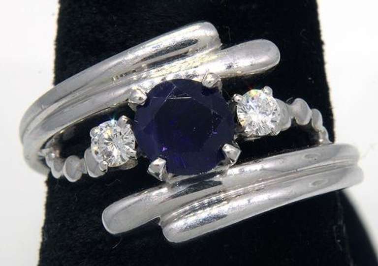 0.50CT 1960s Sapphire with Diamond Accents