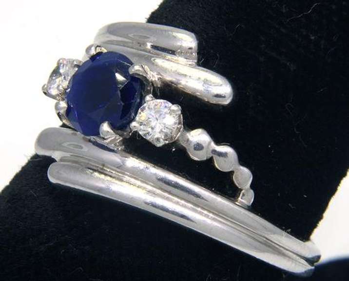 0.50CT 1960s Sapphire with Diamond Accents