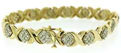 Gorgeous Diamond Cluster XO Bracelet