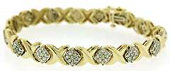 Gorgeous Diamond Cluster XO Bracelet