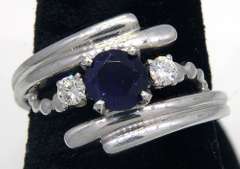 0.50CT 1960s Sapphire with Diamond Accents