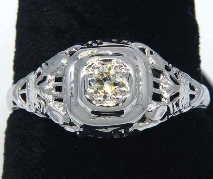 Incredible Art Deco Filigree Diamond Ring
