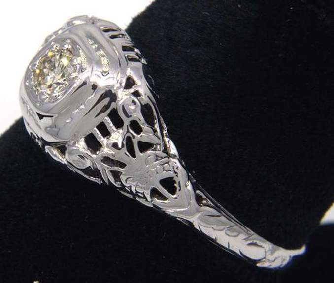 Incredible Art Deco Filigree Diamond Ring