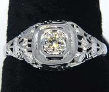 Incredible Art Deco Filigree Diamond Ring