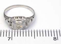 Incredible Art Deco Filigree Diamond Ring