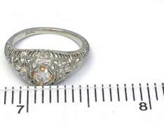 Gorgeous 18KT White Gold Diamond Estate Ring