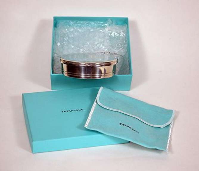 Tiffany & Co. Pewter Lidded Round Jewelry Trinket Box