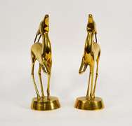 Vintage Pair of Solid Brass Deer Decorative Statues