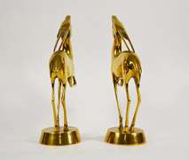 Vintage Pair of Solid Brass Deer Decorative Statues