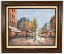 Paris Street View Signed Original Painting by H. Rogers Henri Rogers