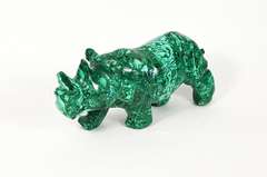 Outstanding Large African Malachite Gemstone Rhino
