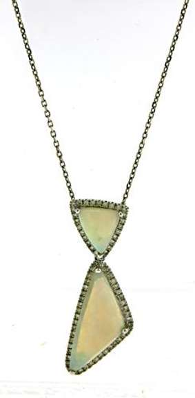 Fancy Opal and Diamond Abstract Pendant Necklace