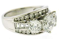 Cubic Zirconia 3 Stone w Channel Set Sides