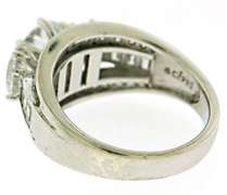 Cubic Zirconia 3 Stone w Channel Set Sides