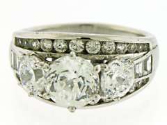 Cubic Zirconia 3 Stone w Channel Set Sides