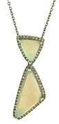 Fancy Opal and Diamond Abstract Pendant Necklace