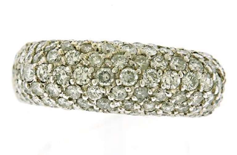 Glittering 14kt WG Pave Diamond Ring