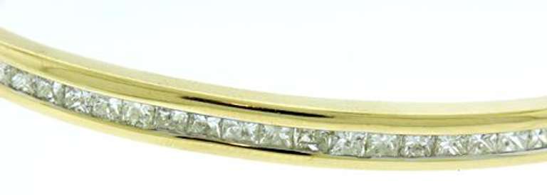 Divine 18kt Princess Cut Channel Set Bangle