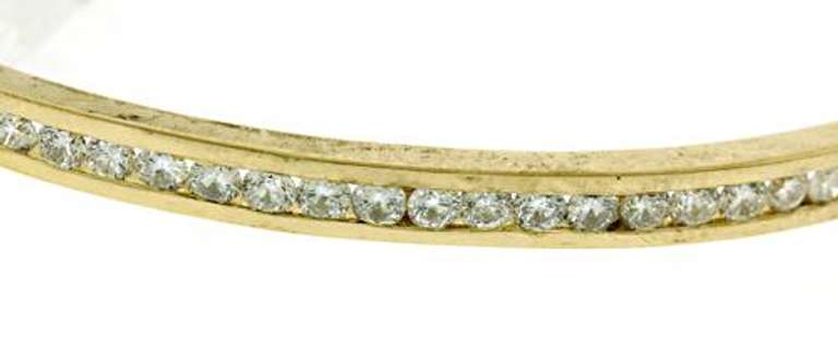 Beautiful Round Cut Channel Set Diamond Bangle
