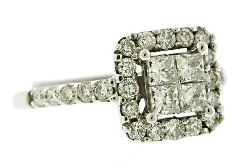 Stunning 14kt WG Diamond Invisible Set Halo Ring