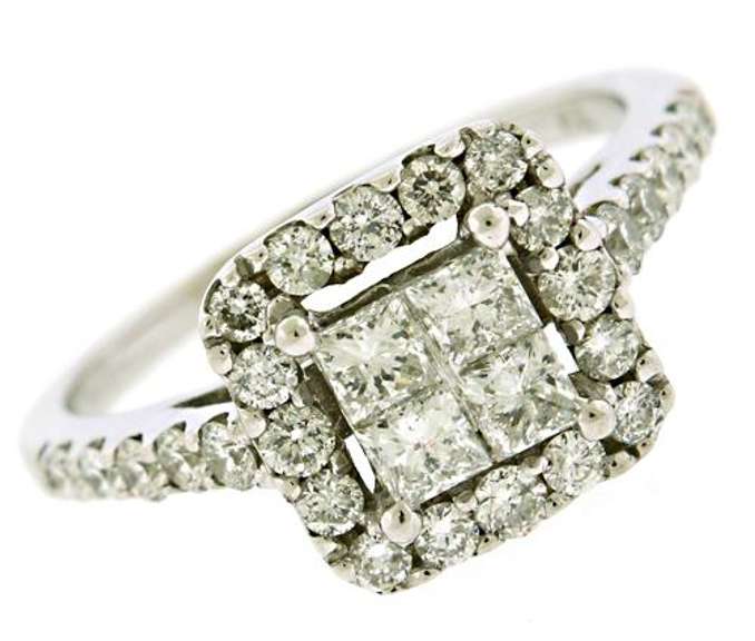 Stunning 14kt WG Diamond Invisible Set Halo Ring