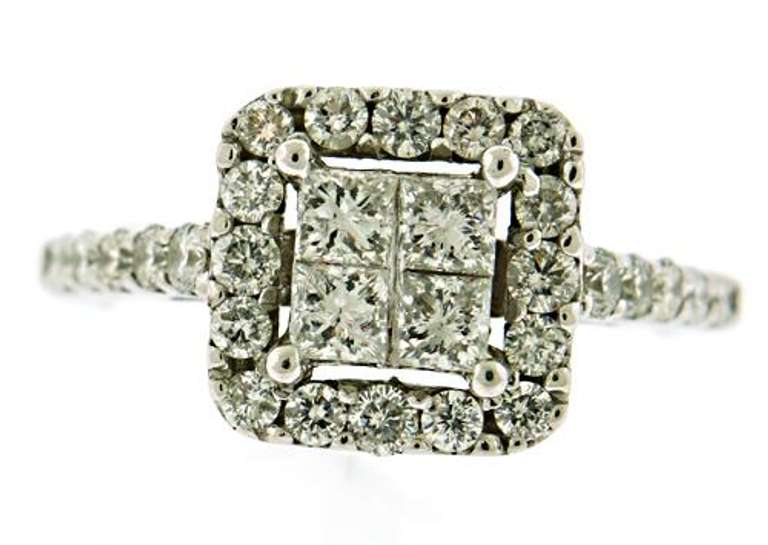 Stunning 14kt WG Diamond Invisible Set Halo Ring