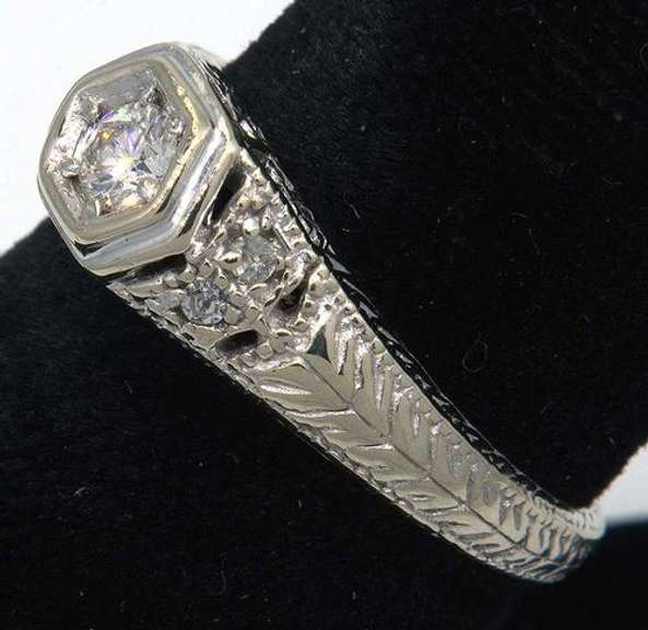 Intricate Estate Diamond Ring