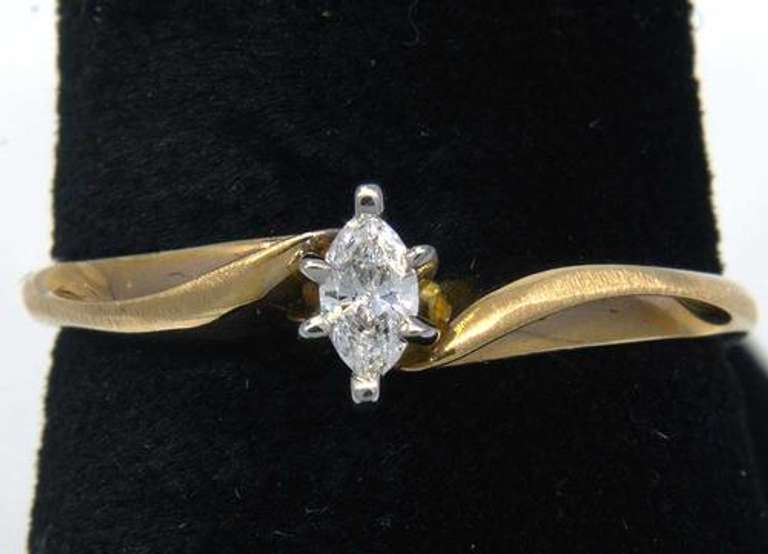 Simple Marquise Diamond Promise Ring
