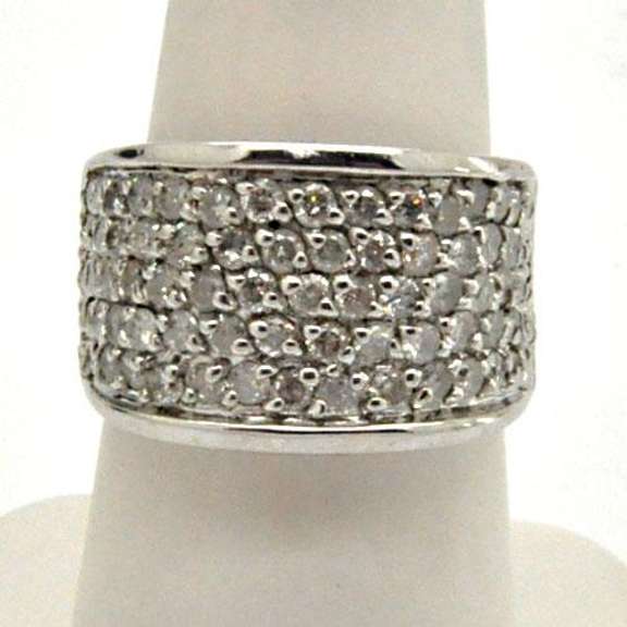 14KT WHITE GOLD 1.97 CTW PAVE' SET DIAMOND BAND.