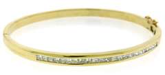 Divine 18kt Princess Cut Channel Set Bangle