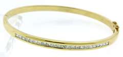 Divine 18kt Princess Cut Channel Set Bangle