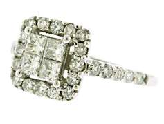 Stunning 14kt WG Diamond Invisible Set Halo Ring