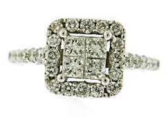 Stunning 14kt WG Diamond Invisible Set Halo Ring