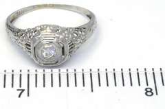 Detailed Diamond & White Gold Ring