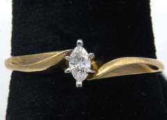Simple Marquise Diamond Promise Ring