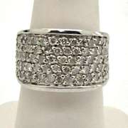 14KT WHITE GOLD 1.97 CTW PAVE' SET DIAMOND BAND.