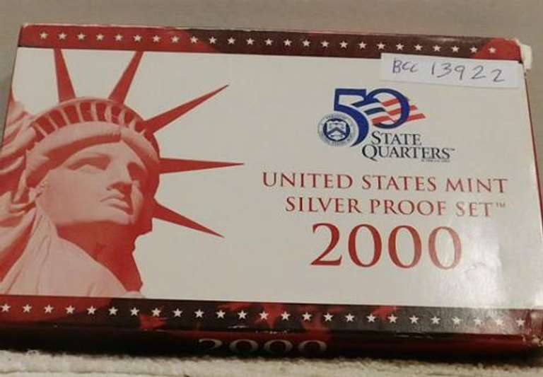 2000 Silver PROOF Set, w/ Mint Box, w/Sil State Qtrs.