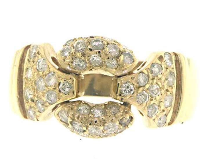 Gorgeous 14kt YG Pave Diamond Link Top Ring