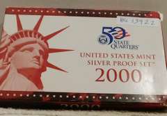 2000 Silver PROOF Set, w/ Mint Box, w/Sil State Qtrs.