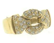 Gorgeous 14kt YG Pave Diamond Link Top Ring