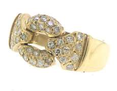 Gorgeous 14kt YG Pave Diamond Link Top Ring