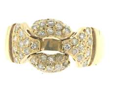 Gorgeous 14kt YG Pave Diamond Link Top Ring