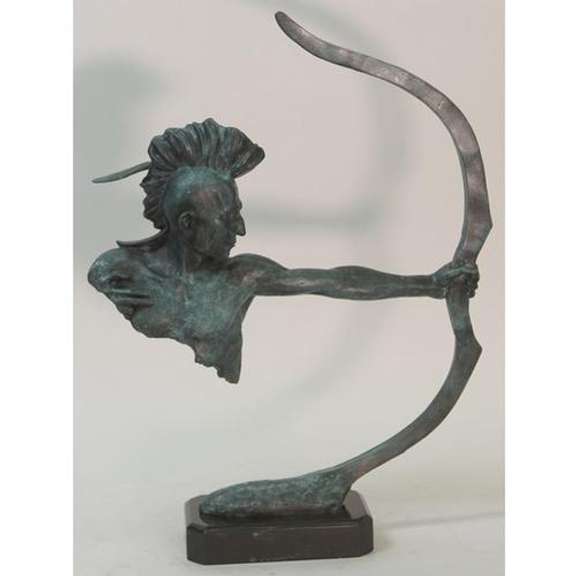 Indian Warrior Bronze Sculpture